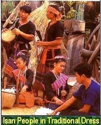 Isan People Dressed in Traditional Native Costumes